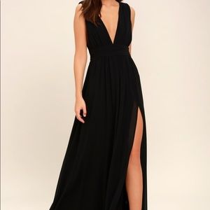 Lulu’s HEAVENLY HUES BLACK MAXI DRESS